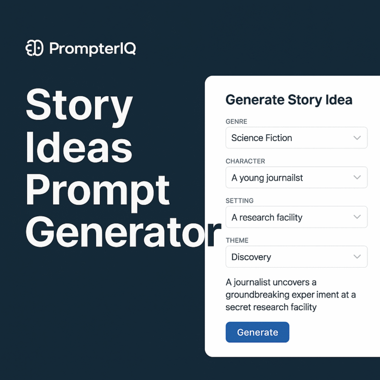 Story Ideas Prompt Generator: Ignite Your Imagination with AI-Powered Creativity